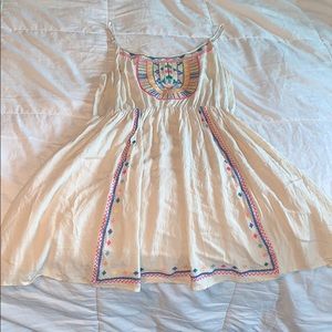 Embroidered sundress tunic multicolor